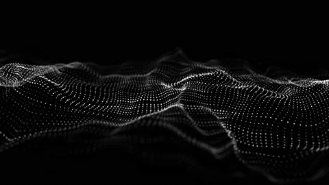 Abstract wave background with dots moving in space. Dynamic wave. Vídeo Stock 152883382