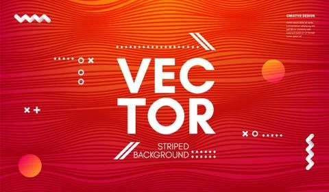 Abstract Wave Background with Gradient Lines. Stock Illustration