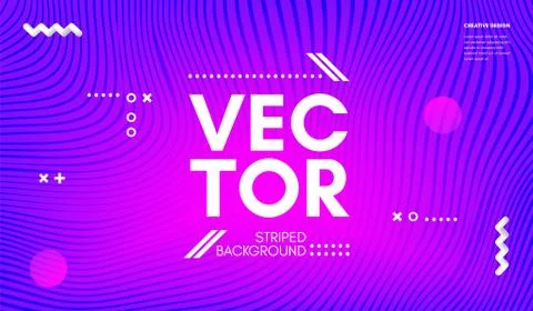 Abstract Wave Background with Gradient Lines. Stock Illustration