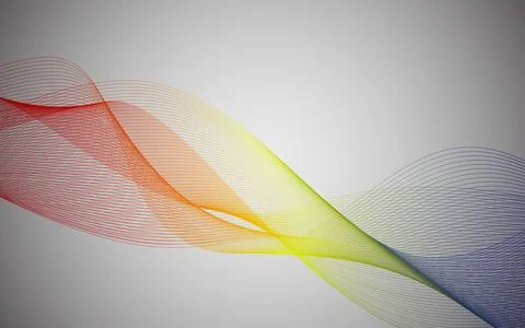 Abstract Wave Background with Shiny Striped Ribbon Stock Illustration