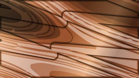 Abstract wave background with wooden patterns Stock Illustration