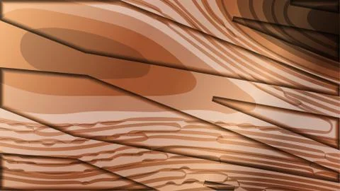 Abstract wave background with wooden patterns Stock Illustration