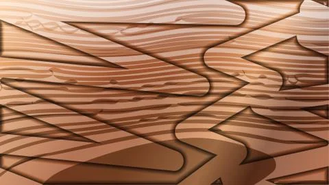 Abstract wave background with wooden patterns Stock Illustration