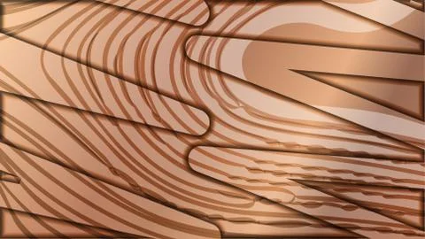 Abstract wave background with wooden patterns Illustrazione stock