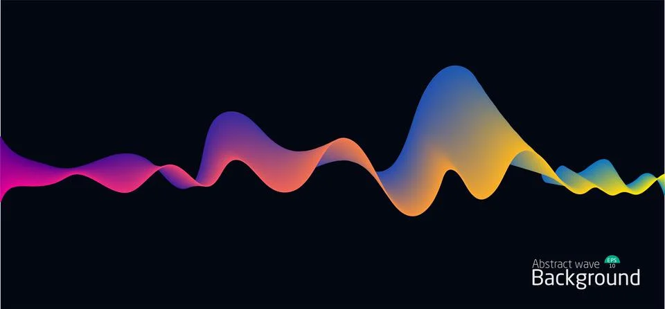 Abstract wave background.wave line light gradient dark background. Stock Illustration