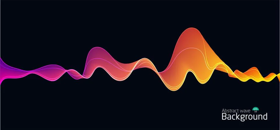 Abstract wave background.wave line light gradient dark background. Stock Illustration