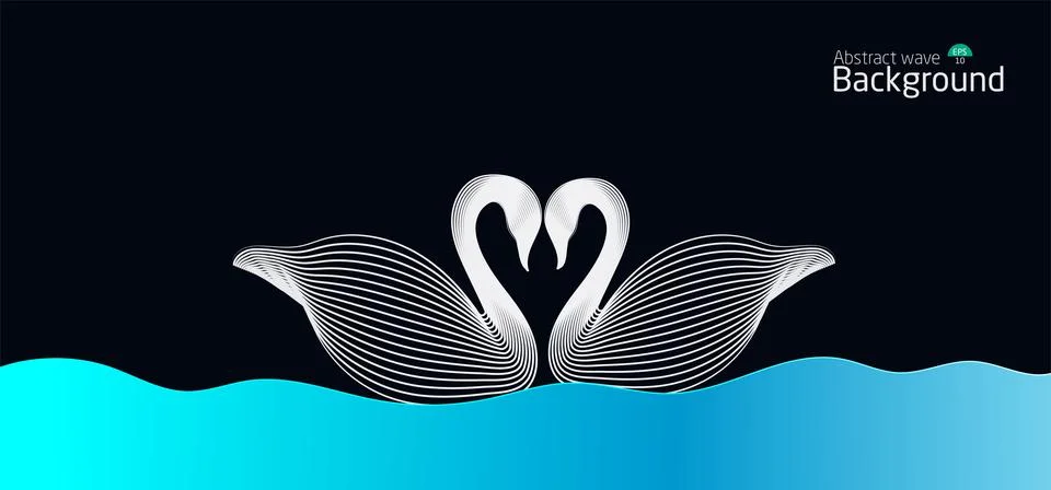 Abstract wave background.wave line light gradient dark background. Stock Illustration