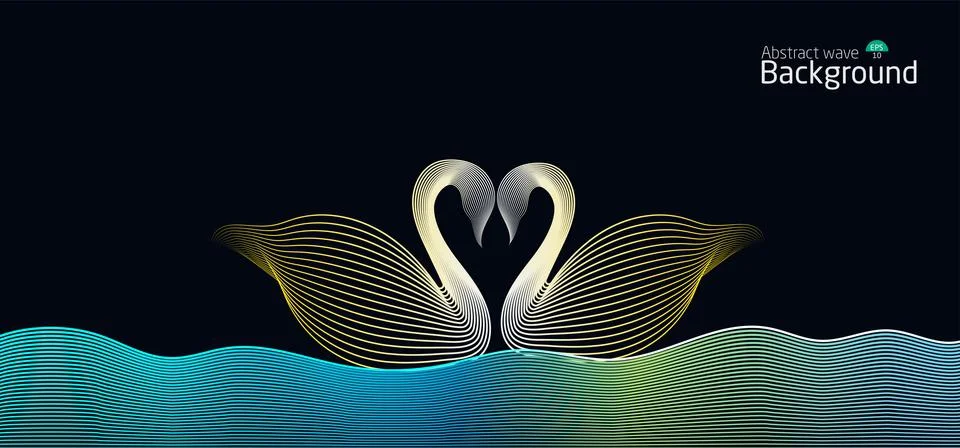 Abstract wave background.wave line light gradient dark background. Stock Illustration
