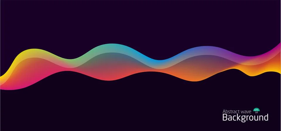 Abstract wave background.wave line light gradient dark background. Stock Illustration