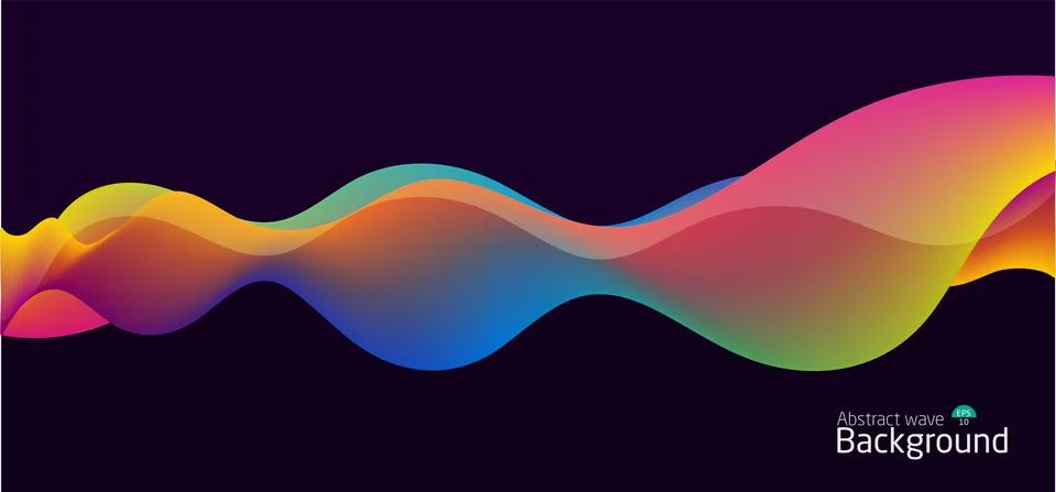 Abstract wave background.wave line light gradient dark background. Stock Illustration