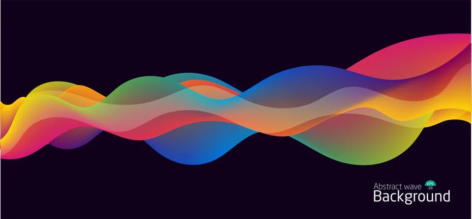 Abstract wave background.wave line light gradient dark background. Stock Illustration