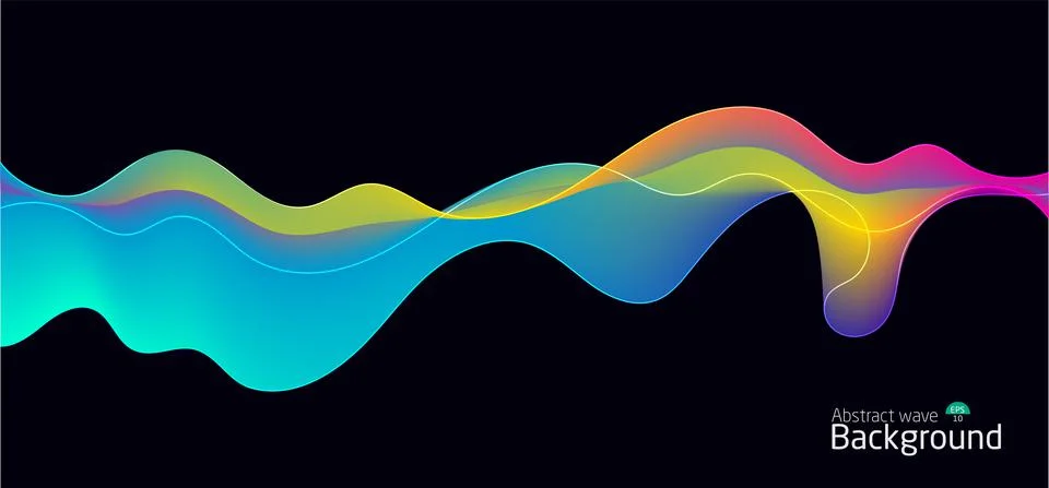 Abstract wave background.wave line light gradient dark background. Stock Illustration