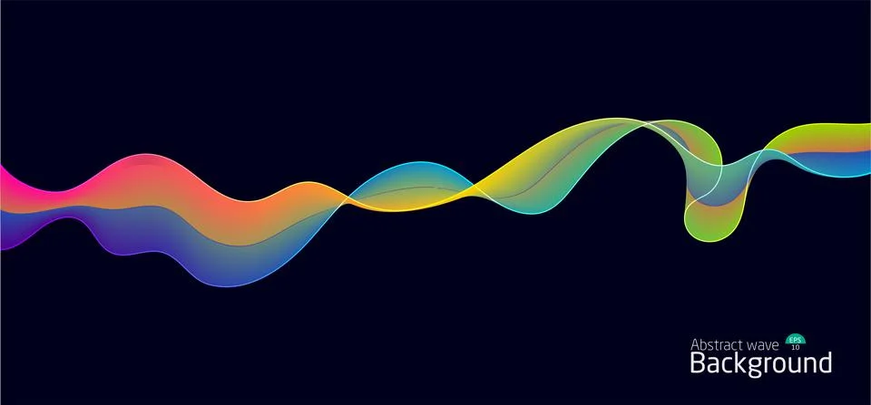 Abstract wave background.wave line light gradient dark background. Stock Illustration