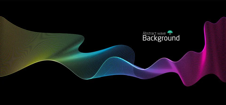 Abstract wave background.wave line light gradient dark background. Stock Illustration