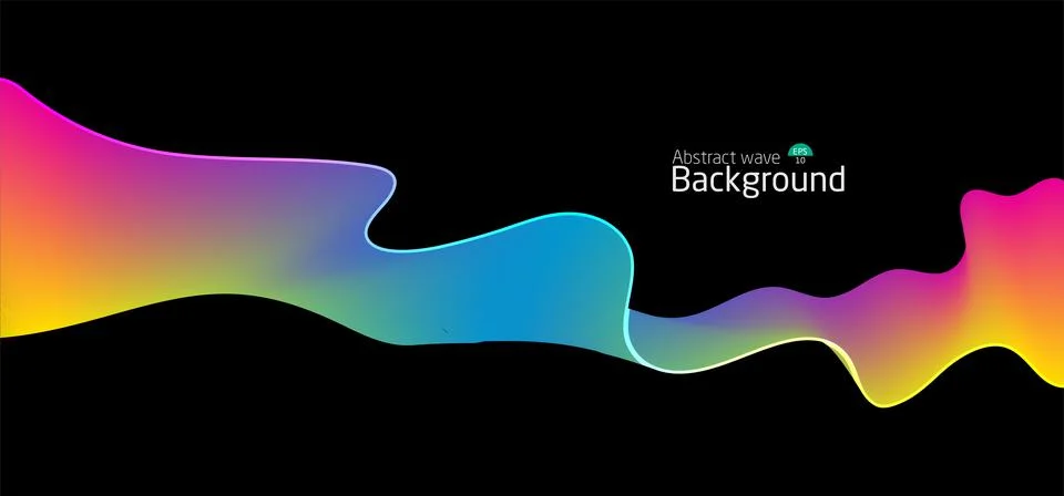Abstract wave background.wave line light gradient dark background. Stock Illustration