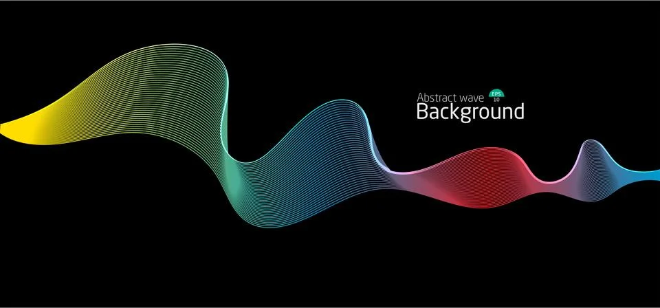 Abstract wave background.wave line light gradient dark background. Stock Illustration