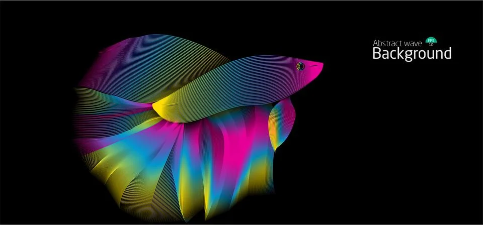 Abstract wave background.wave line light gradient dark background. Stock Illustration