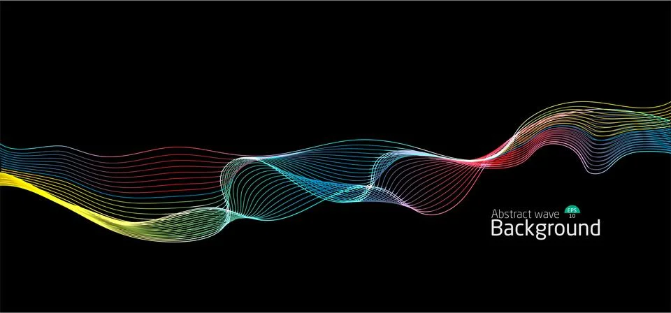Abstract wave background.wave line light gradient dark background. Stock Illustration