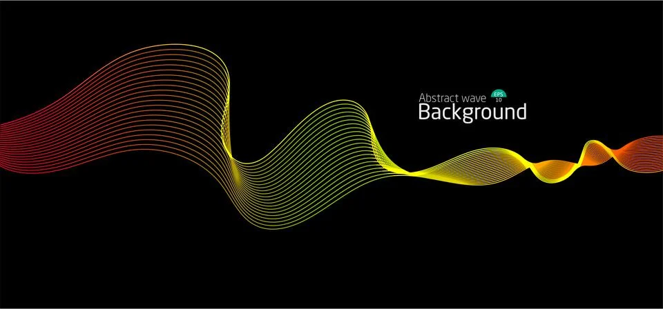 Abstract wave background.wave line light gradient dark background. Stock Illustration