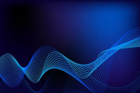 Abstract wave black blue background Stock Illustration