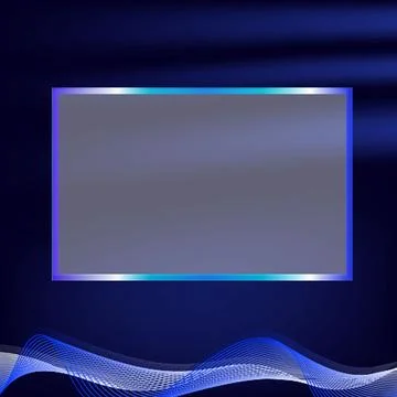 Abstract wave black blue gradient background with fream Stock Illustration