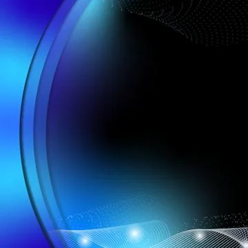 Abstract wave black blue gradient background Stock Illustration