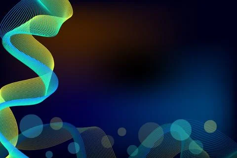 Abstract wave black blue yellow green background 1 Stock Illustration