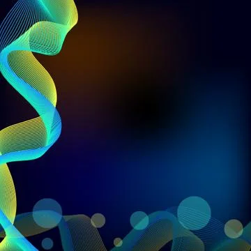 Abstract wave black blue yellow green background 2 イラスト素材
