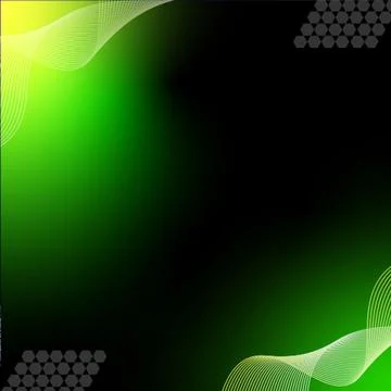 Abstract wave black green gradient background Stock Illustration