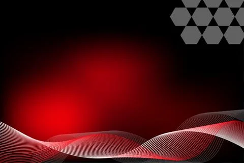 Abstract wave  black red background Stock Illustration