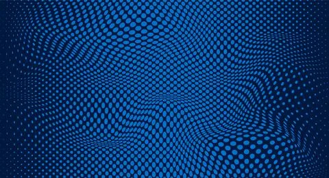 Abstract wave blue background design with halftone dot, Illustrazione stock