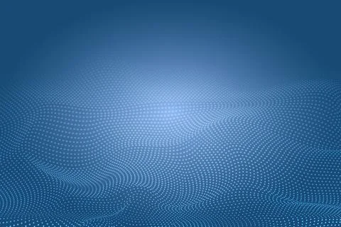 Abstract wave with blue moving dots Stock Illustration