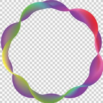 Abstract Wave Circle Frame - PNG Isolated Cutout Stock Illustration