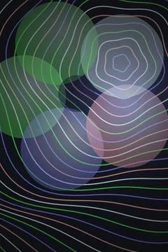 Abstract Wave Circles Dark Background Stock Illustration