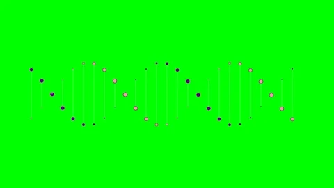 Abstract wave of colorful geometric dots on a vibrant green background Stock Footage 340904499