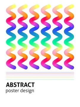 Abstract Wave Colorful Poster Illustrazione stock