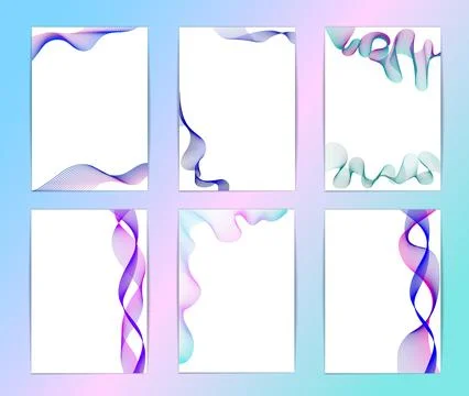 Abstract wave composition blend tool, business card set, correspondence letter Illustrazione stock