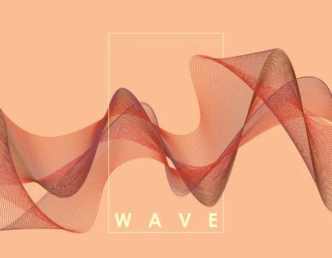 Abstract wave with connected dots. Digital background with particles. 3D grid Stock Illustration