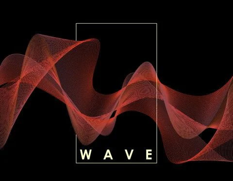 Abstract wave with connected dots. Digital background with particles. 3D grid Stock Illustration