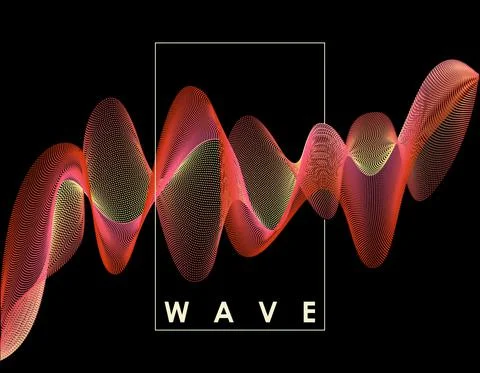 Abstract wave with connected dots. Digital background with particles. 3D grid Stock Illustration
