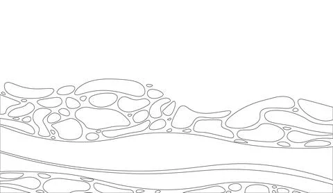 Abstract wave contour line art graphic design element coloring page background Stock Illustration