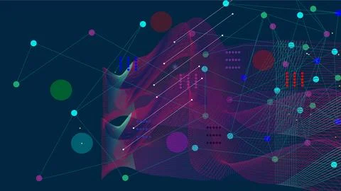 Abstract wave design background connecting line pattern graphics. Stock Illustration