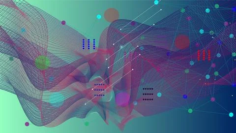 Abstract wave design background connecting line pattern graphics. Stock Illustration