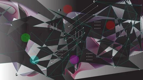 Abstract wave design background connecting line pattern graphics. Illustrazione stock