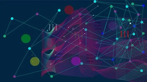 Abstract wave design background connecting line pattern graphics. Stock Illustration