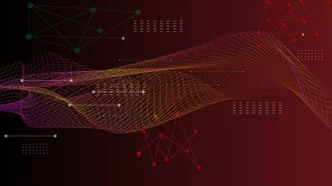 Abstract wave design background connecting line pattern graphics. 스톡 일러스트