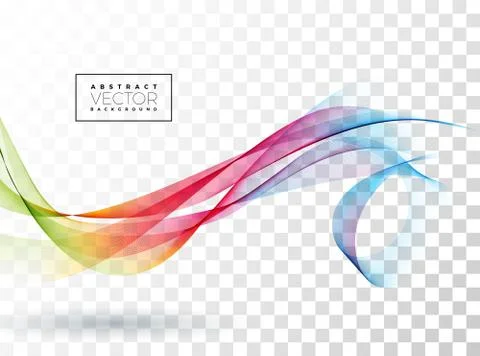 Abstract Wave Design on Transparent Background. Vector Illustration. Stock Illustration