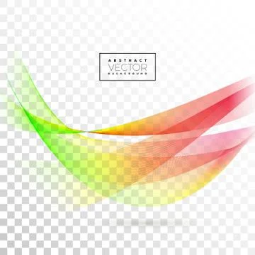 Abstract Wave Design on Transparent Background. Vector Illustration. Stock Illustration