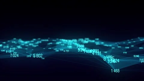 Abstract wave. Digital stream binary code, matrix. Blockchain network connection Stock Footage 272594830