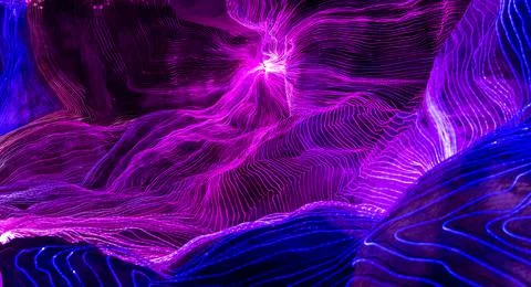 Abstract wave of digital weave lines connecting network dots and dark background 스톡 일러스트